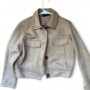 Zara Tan Cropped Jacket